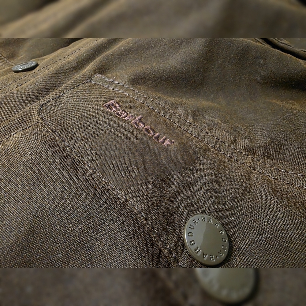 NWT! Barbour Ogston Wax Jacket in Olive Sz. Medium - Picture 3 of 9